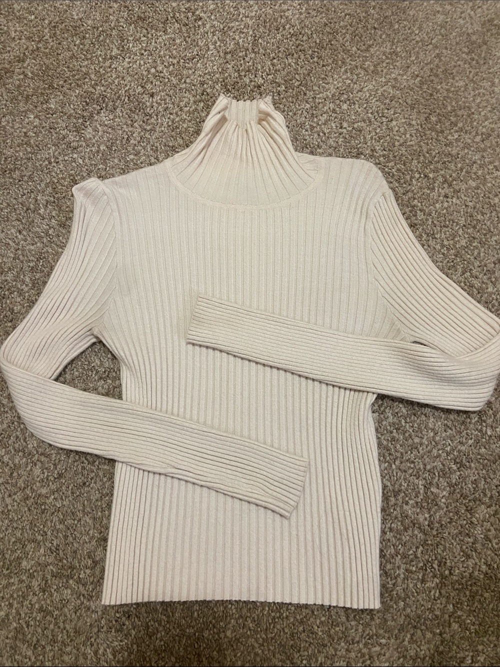 ASOS Ribbed Turtle-Neck Sweater - Cream